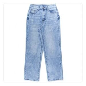 Gilipur NWT Jeans Stone Acid Wash Slim Wide Leg Straight Blue S Retro High Waist